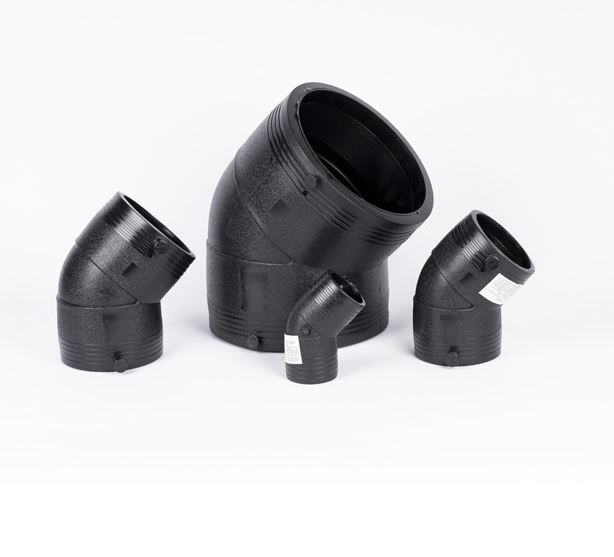 HDPE इलेक्ट्रोफ्यूजन 45 डिग्री कोहनी का डिजाइन द्रव या गैस पाइपलाइनों में प्रवाह दक्षता में कैसे सुधार करता है?